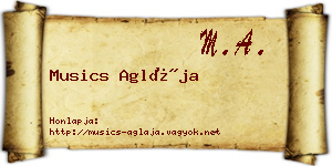 Musics Aglája névjegykártya